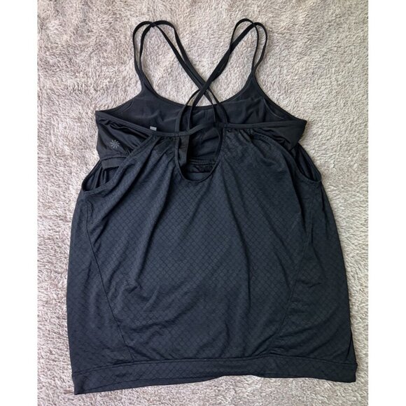 Athleta Hidden Agenda Workout Tank Sports Bra Black Size XL Yoga Gym - Picture 6 of 11